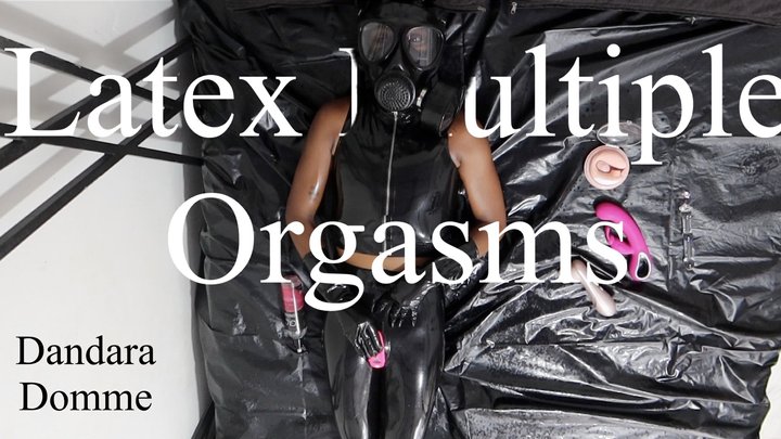 Dandara Domme: Solo masturbation in latex with multiple orgasms