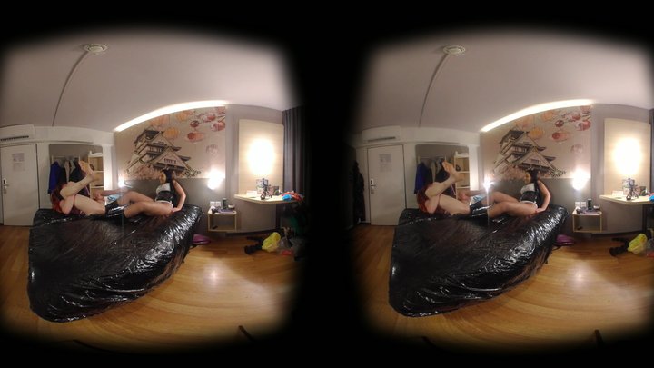 Jasmine_Dlight and Mistress Luciana German Mistress Latex Footing and Footjob VR