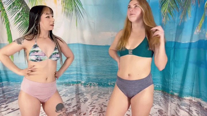 Beach Babes - TYLER LYNN & DITRIA ROSE - Beach WEDGIE OFF! HIDEF MOV