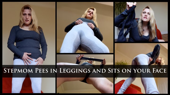 Stepmom Pees in Leggings and Rips Her Panties