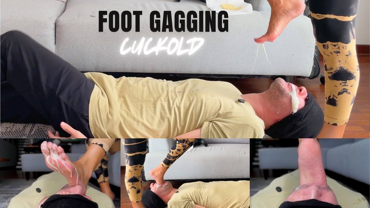 Foot Gagging Treat: Cuck Cleans Two Condoms & Alpha's Mess Off Toes - Mistress E