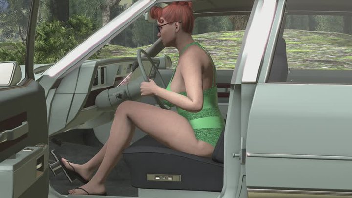 Oldsmobile Station Wagon Cranking Template - GeeGee in Flip Flops and Bathing Su