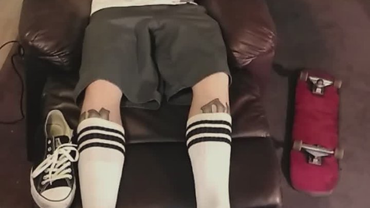 JEREMY'S SOCKS ARE SWEATY AND DIRTY AFTER SKATEBOARDING