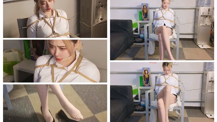 C4SMILF26 MILF was bondage to a chair her mouth gagged with stockings Her long l