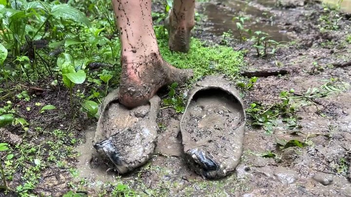 Wrecked in mud ballet flats, ballet flats in mud, ruined bellet flats, shoes wre
