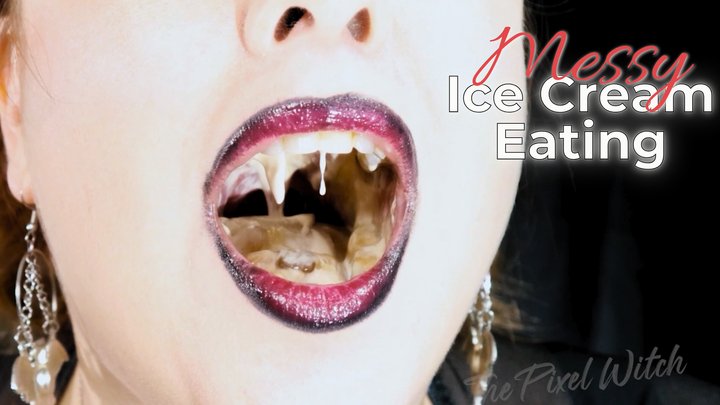 Watch My Mouth ~ Goth Girl Silent Eating Oral Fixation Awakening ~ Extreme Close