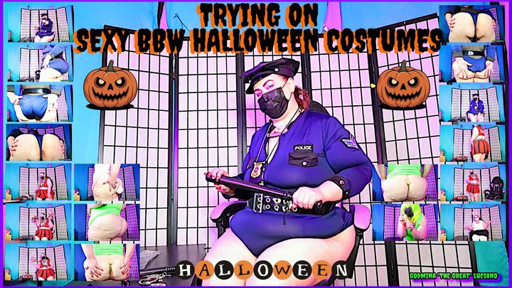 Trying On Sexy BBW Halloween Costumes With GodMina The Great 1920x1080 WMV