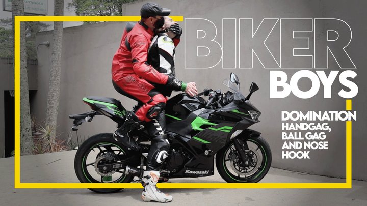 Biker Boys - Green Bike Part 1 (1080p) Gay Domination - Gay Bondage - Nose Hook 