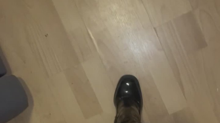 Trying on my new leather boots before I ruin them