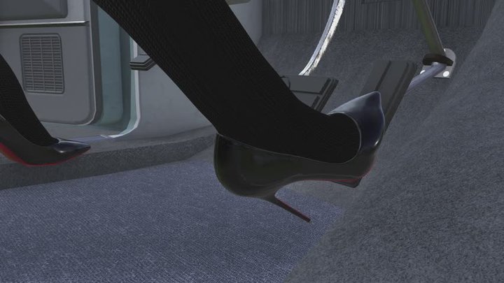 1975 Ford LTD Landau Cranking Template - Aubrey in Black Tights and Stiletto Pum