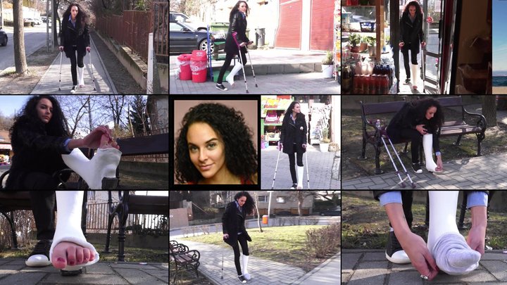 Rita Term SLWC Crutching to the Store and Warming Her Casted Toes (in HD 1920X10
