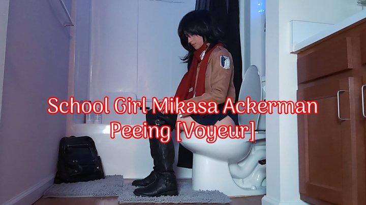 School Girl Mikasa Ackerman in Pantyhose Peeing [Voyeur] Sage Eldritch [SD]