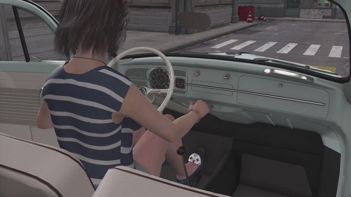 1967 VW Beetle Cranking Template - Sharon in Loafers 1080p