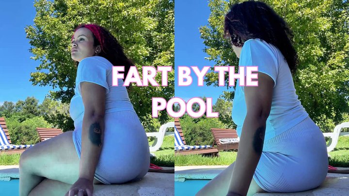 Chubby Latina Big Ass Farting by the Pool Relaxed Summer Gas Vibes