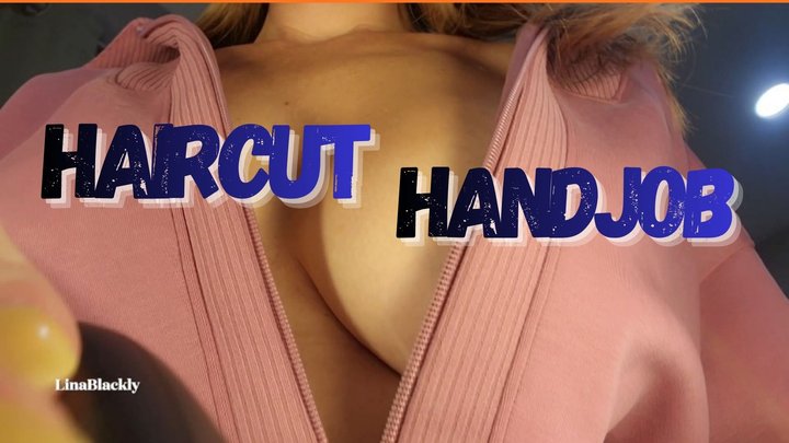Lina Blackly's Tits-Out Handjob While She Shaves You Bald