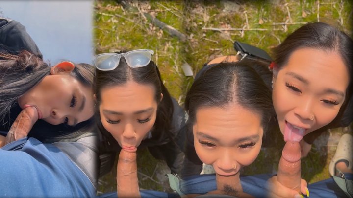 I sucked my friend off on my morning walk and swallowed cum POV PUBLIC BLOWJOB C