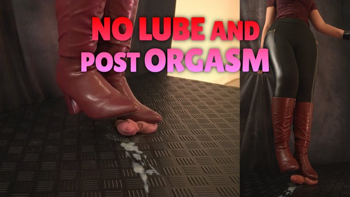 Full Weight Crushed without Lube and Post Orgasm in my Red Heeled Boots (45 Doub