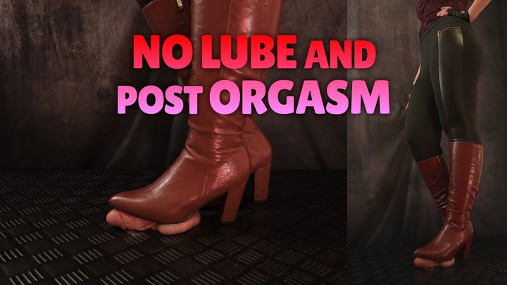 Full Weight Crushed without Lube and Post Orgasm in my Red Heeled Boots (Close D