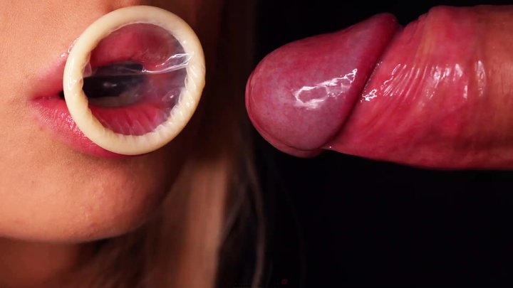 Extreme Close Up 18 Year Old Condom Blowjob
