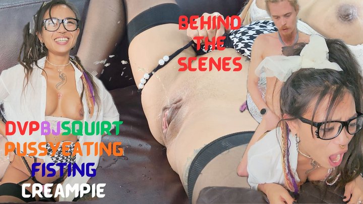Japanese student got her wide pussy filled with cum after 13 squirts BTS