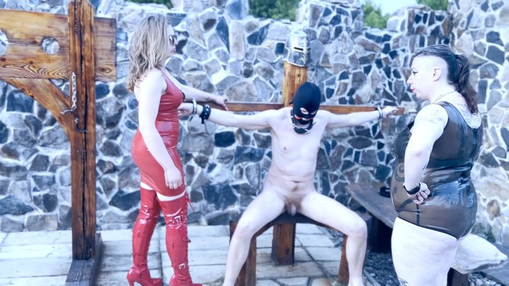 Restrained, helpless in front of Uf our Sadism