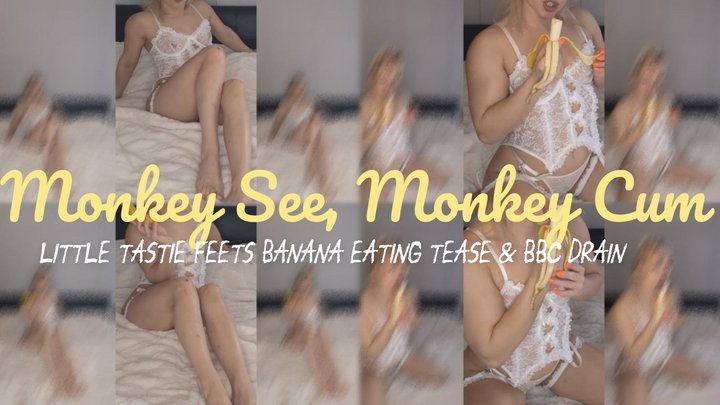 M____y See, M____y Cum - Little Tastie Feets Bannana Eating Tease & BBC Drain Ft