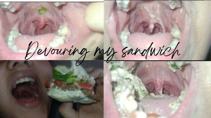 devouring my sandwich