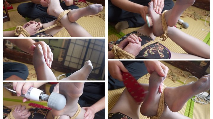 C4SMILF26 MILF hogtied foot binding tickling foot massage electric massager tick