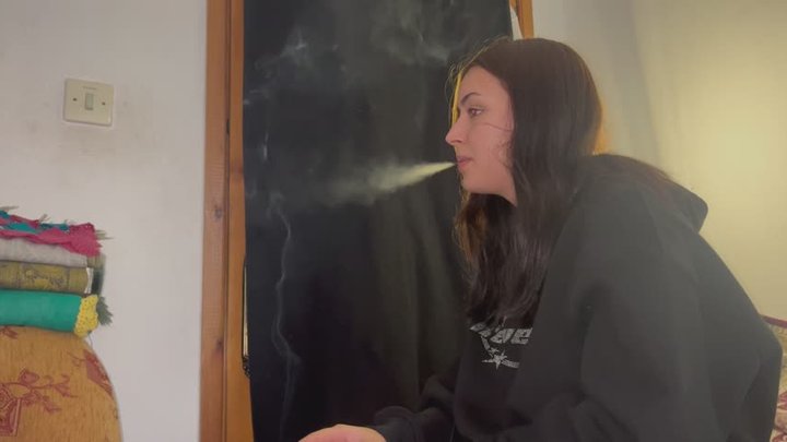 SANDY THE FIRST CIGARETTE AFTER WAKEING UP