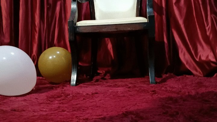 Trying to pop and tear balloons with my long toenails (4)