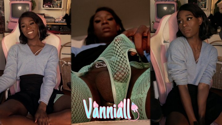 Gooning Trans Slut in Lingerie - Vanniall Uses Fleshlight with her BBC For Hours