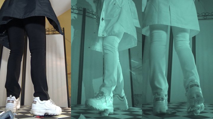 More brutal cocktrampling with Tanja and her Fila Disruptors - Cam 1