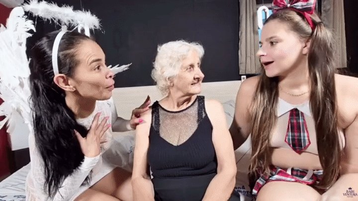 Grandma's fetish in her triple kiss in the nymphs' paradise By Dorinha, Isabelit
