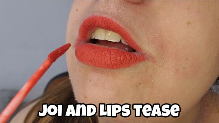 Red Lips JOI Tease – Lipstick Close-Up Giving You a Naughty Rating