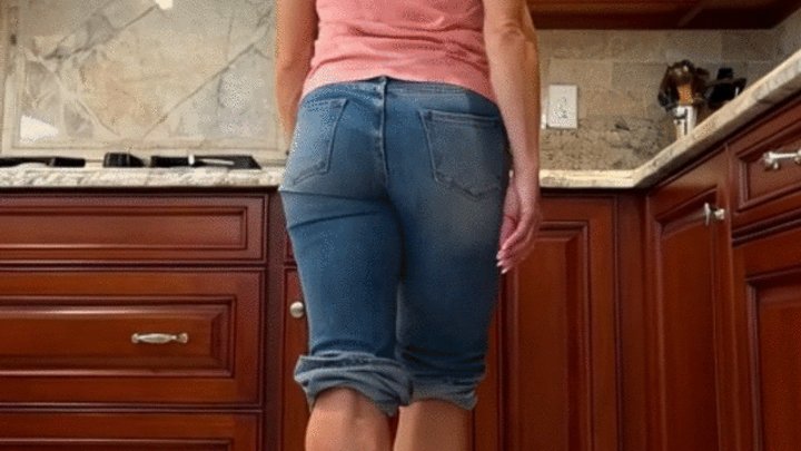 Roll Up Pant Legs High Heels Kitchen