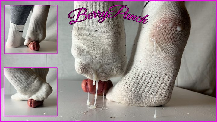 Unaware Sockjob And Cock Trampling in Dirty Nike Socks - Cock Crush - Cockbox - 
