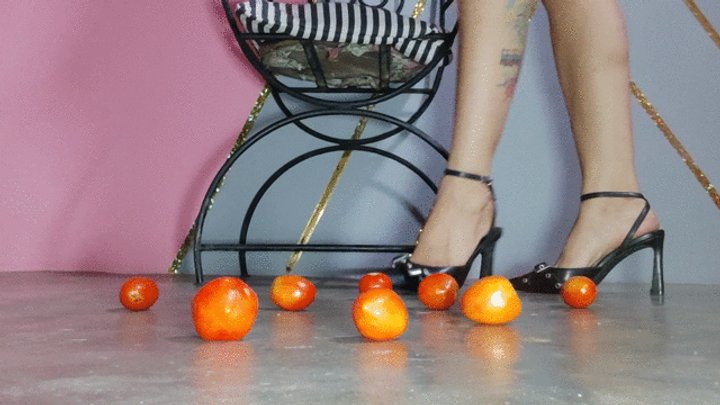 Crushing tomatoes until the juice is extracted with my stiletto heels (4)