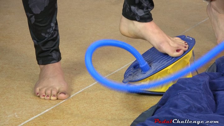 Frustrated Foot Pump Action: Blonde Kia & Redhead Titi Stomp Foot Pump to Failur