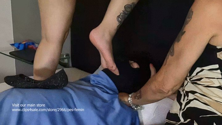 OLDER AND YOUNG DOMME FOOT AND SHOE DOMINATING MALE SLAVE