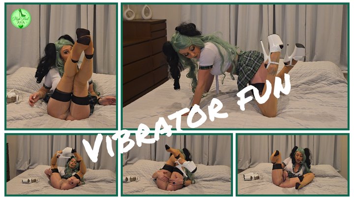Schoolgirl Sheer Pantyhose & Stockings Vibrator Fun