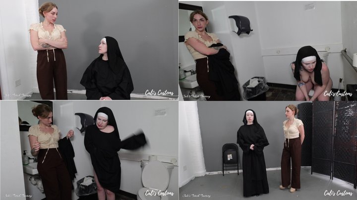 Interrogation of the Desperate Nun: Vonka has to Hold her Pee while Stella Elle 