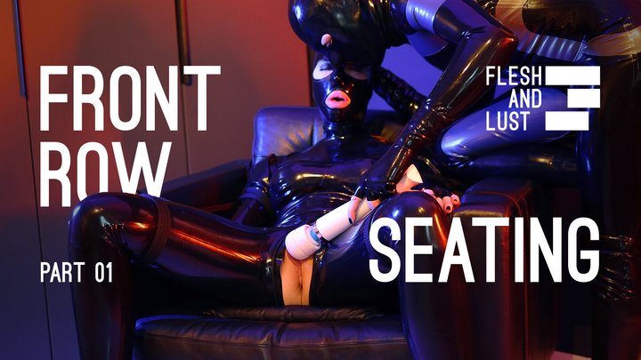 Hot Latex Girl Bound for Orgasm Control and Fuck Machine Action | FRONT ROW SEAT