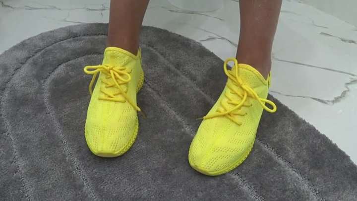 I actively wiggle my toes in my yellow sneakers a
