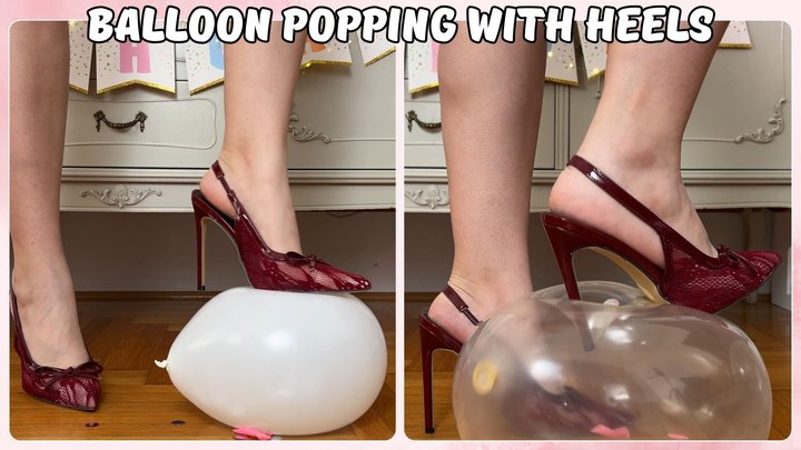 Popping My Birthday Balloons With Heels