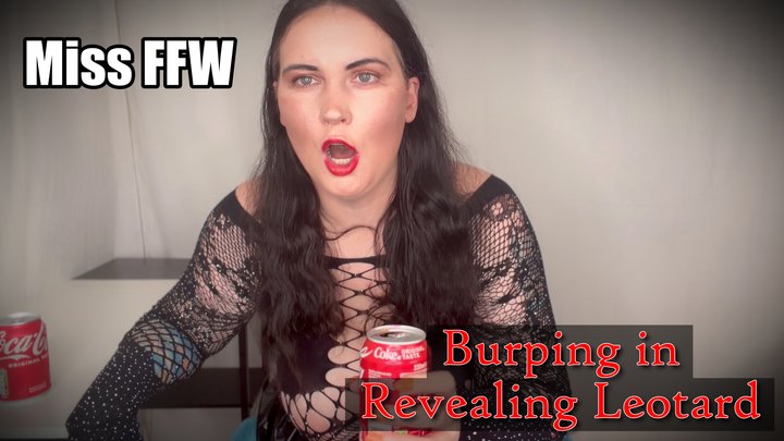 Burping Loudly With Cola in Sparkly Revealing Leotard