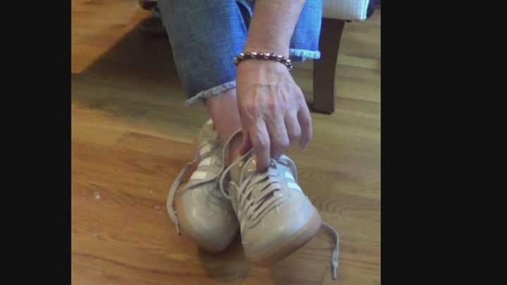 Sneakers and barefeet