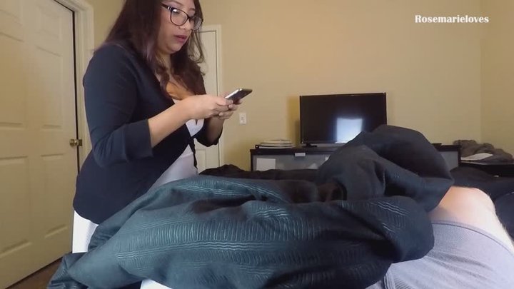 Nerdy step-sister gives Titty fuck to step-brother