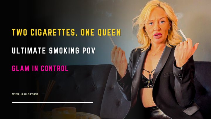 Double Trouble – Smoking Two 100s Cigarettes at the Same Time on the Sofa in Bla