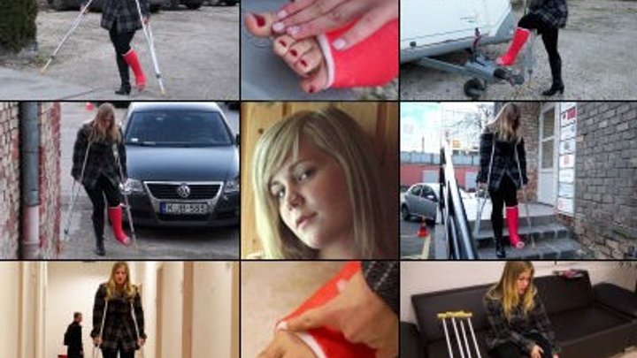 Gloria SLC Crutching to Work - My Toes Are Freezing! - With Foot Play (in HD 192