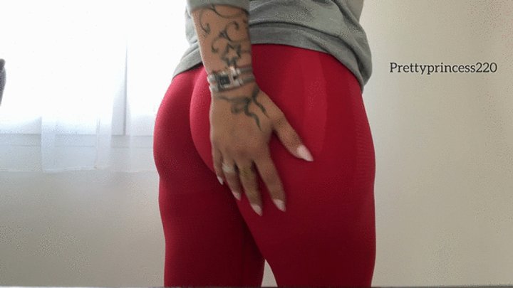 Red farting on red leggings